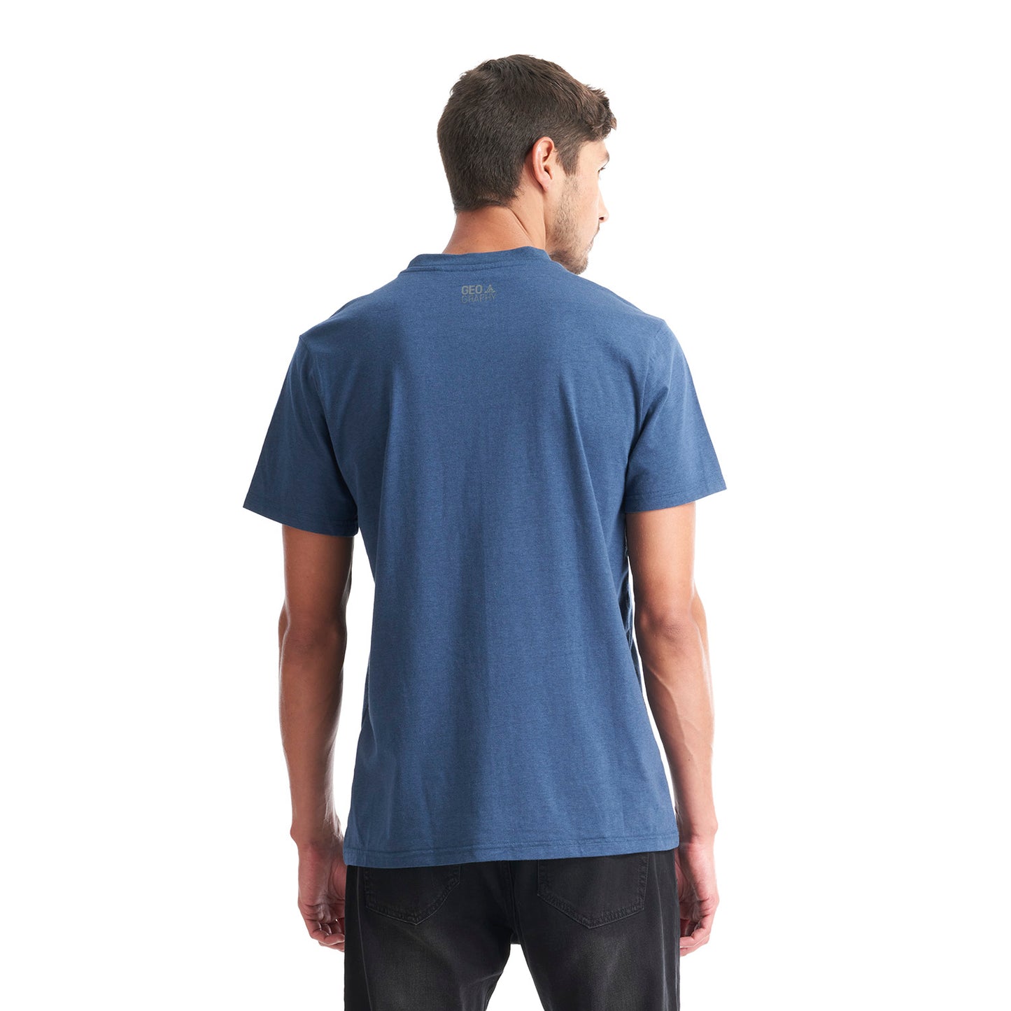 Polera Hombre Liquen Azul Melange Geography