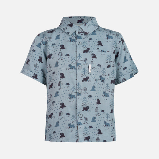 Camisa Niño Cliff Shirt Print Azul Piedra Lippi