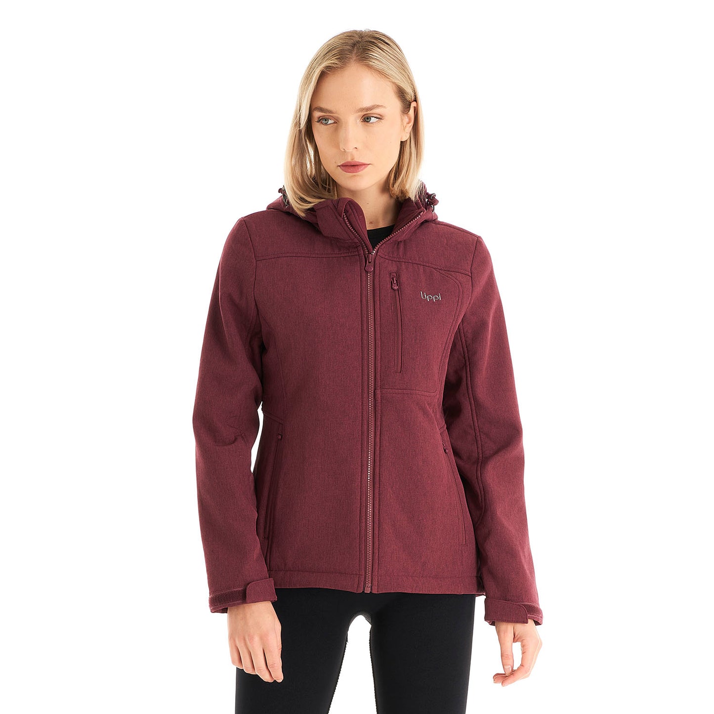 Chaqueta Mujer Macaya Softshell Hoody Jacket Melange Burdeo Lippi