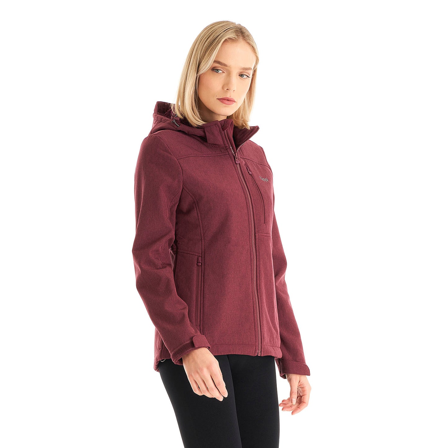 Chaqueta Mujer Macaya Softshell Hoody Jacket Melange Burdeo Lippi