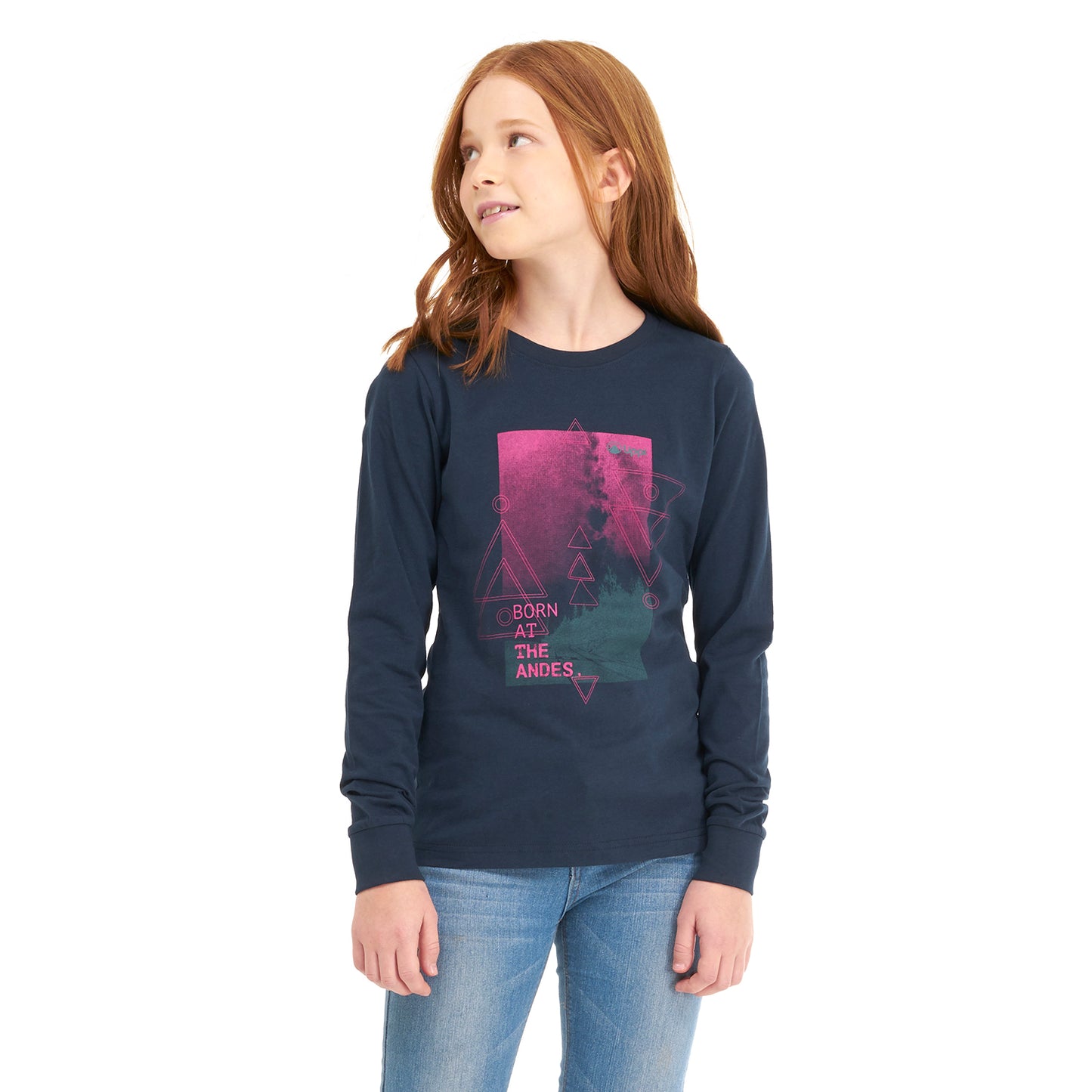 Polera Teen Girl Night Sky Long Sleeve Cotton T-Shirt Azul Marino Lippi