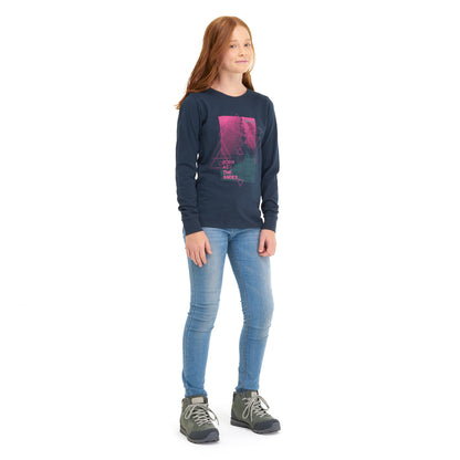 Polera Teen Girl Night Sky Long Sleeve Cotton T-Shirt Azul Marino Lippi