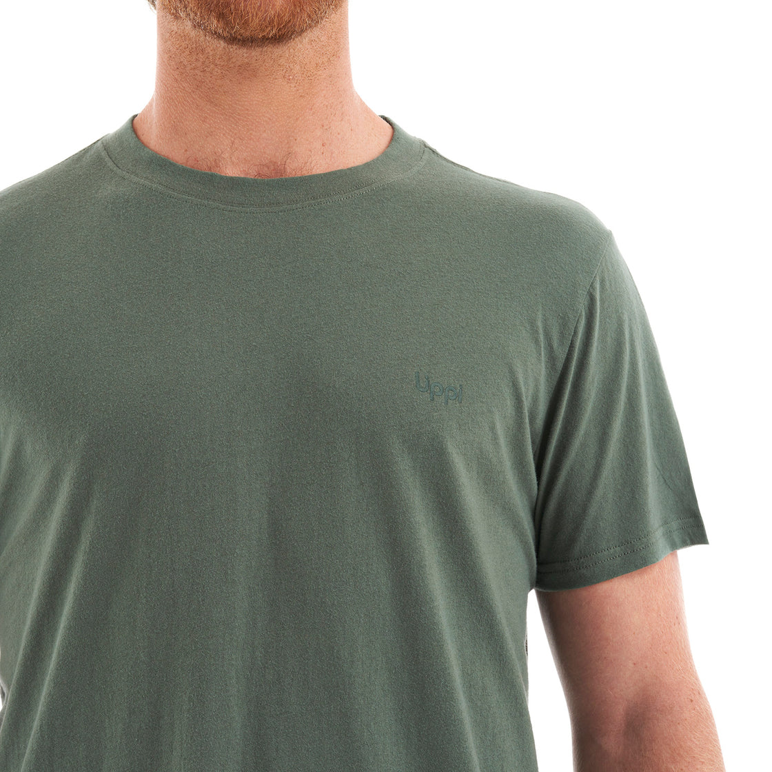 Polera Hombre Ulmo Cotton UV-Stop T-Shirt Verde Grisaceo Lippi