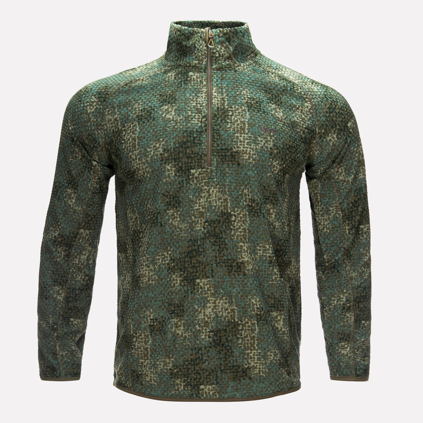 Poleron Hombre Jacaranda Nano-F 14 Zip Print Verde Musgo Lippi