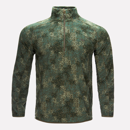 Poleron Hombre Jacaranda Nano-F 14 Zip Print Verde Musgo Lippi