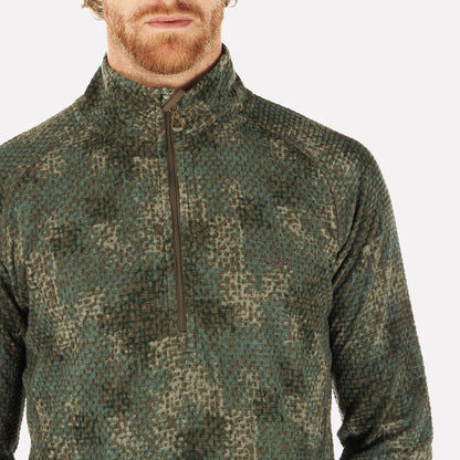 Poleron Hombre Jacaranda Nano-F 14 Zip Print Verde Musgo Lippi