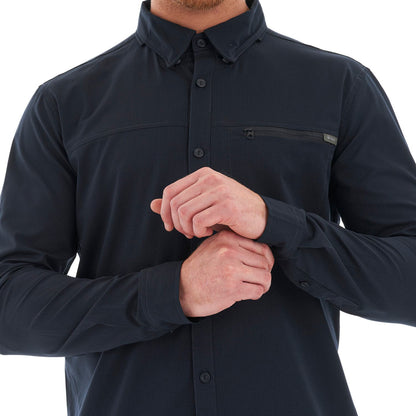 Camisa Hombre Rosselot Long Sleeve Q-Dry Shirt Melange Azul Lippi