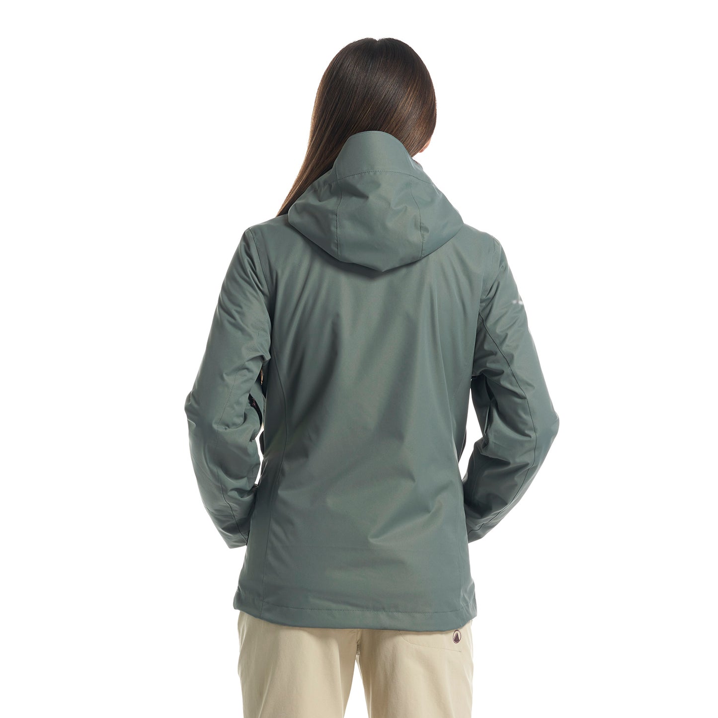 Chaqueta Mujer Tres Cruces Fusion-3 Hoody Jacket Verde Grisaceo Vino Lippi