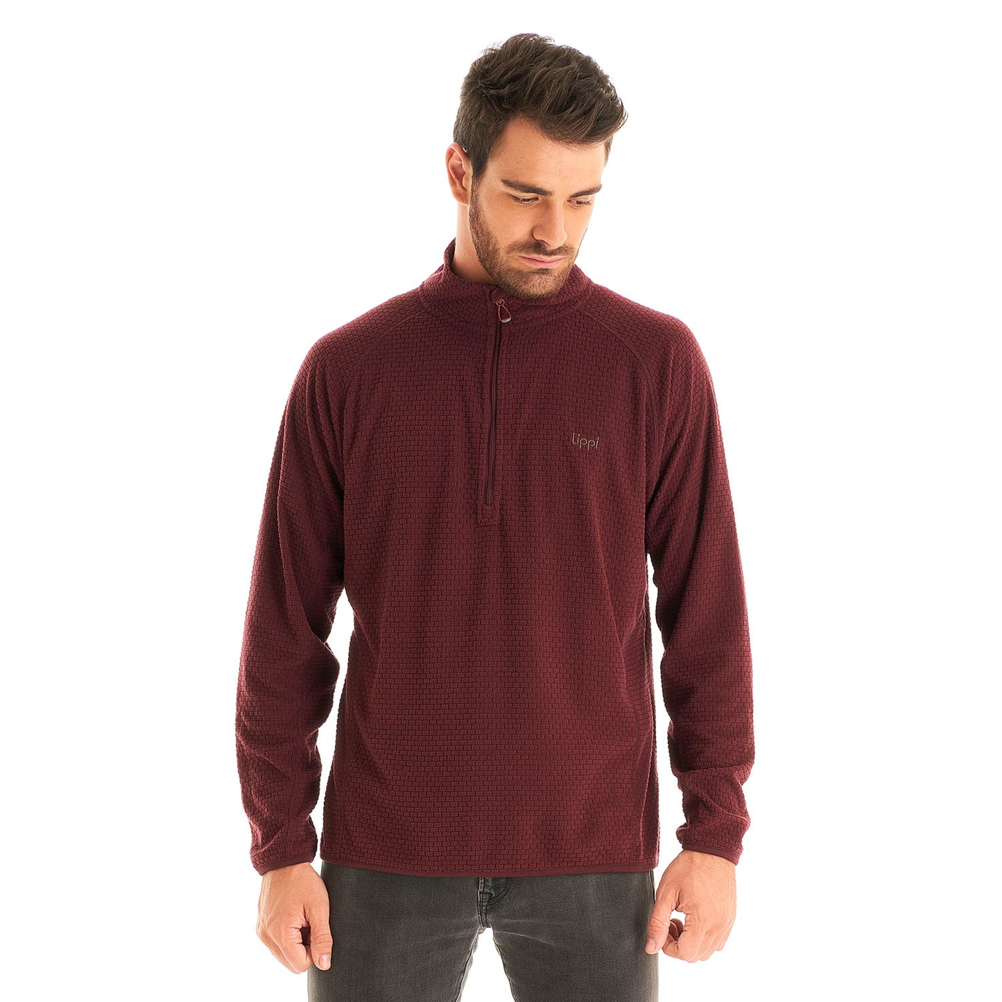 Poleron Hombre Jacaranda Nano-F 14 Zip Vino Lippi