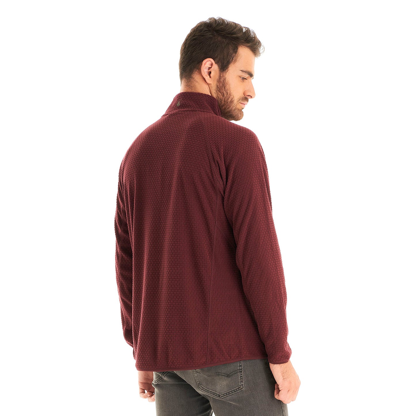 Poleron Hombre Jacaranda Nano-F 14 Zip Vino Lippi