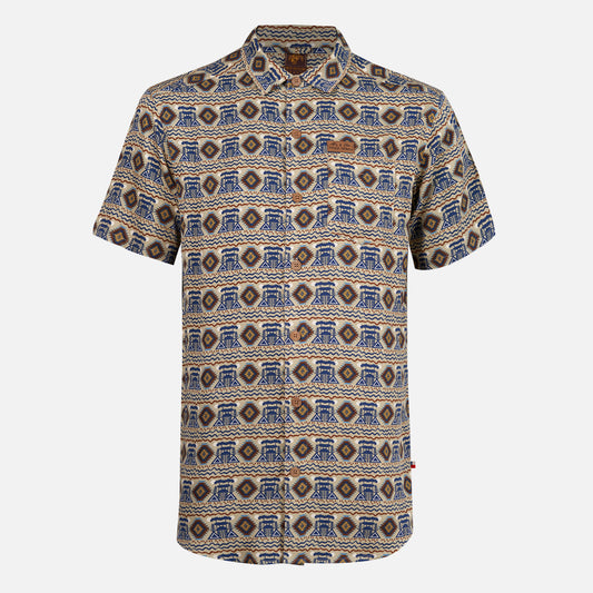 Camisa Hombre Aflora Full Print Café Haka Honu