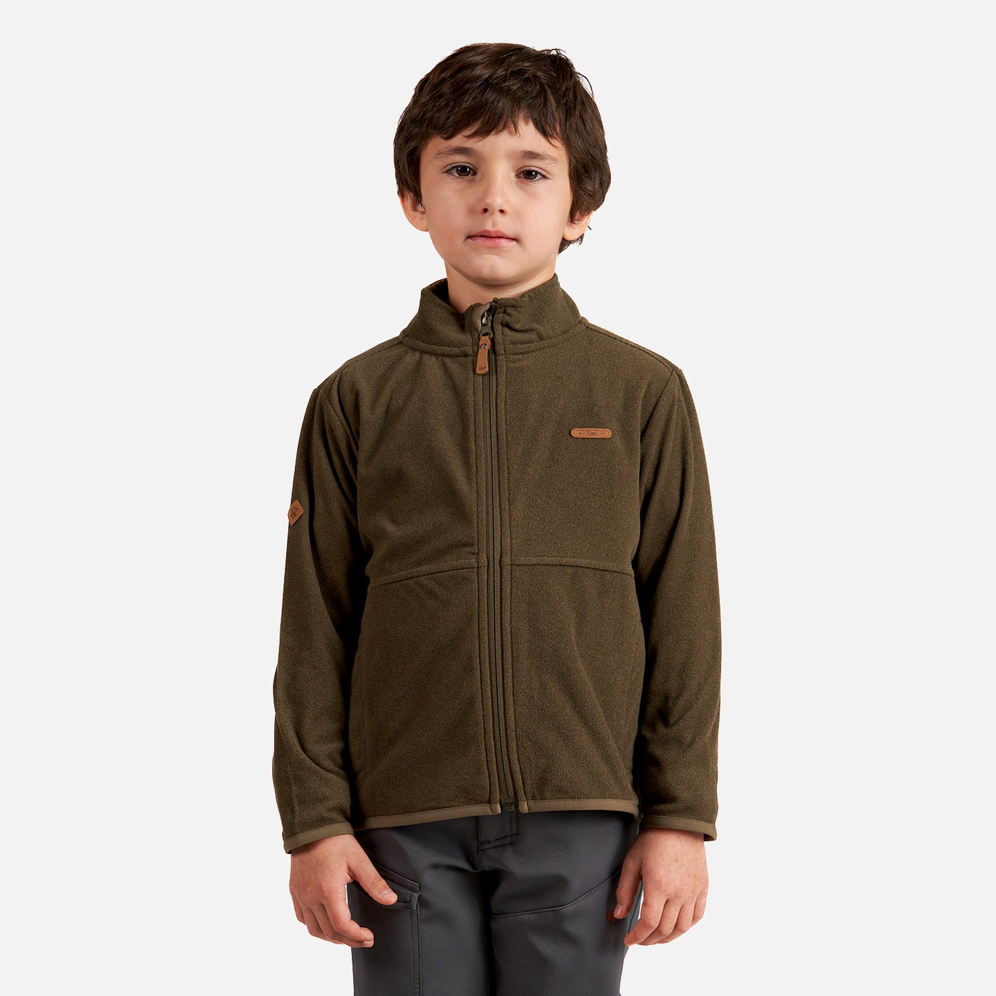 Poleron Niño Stripes Nano-F Full Zip Café Pardo Lippi