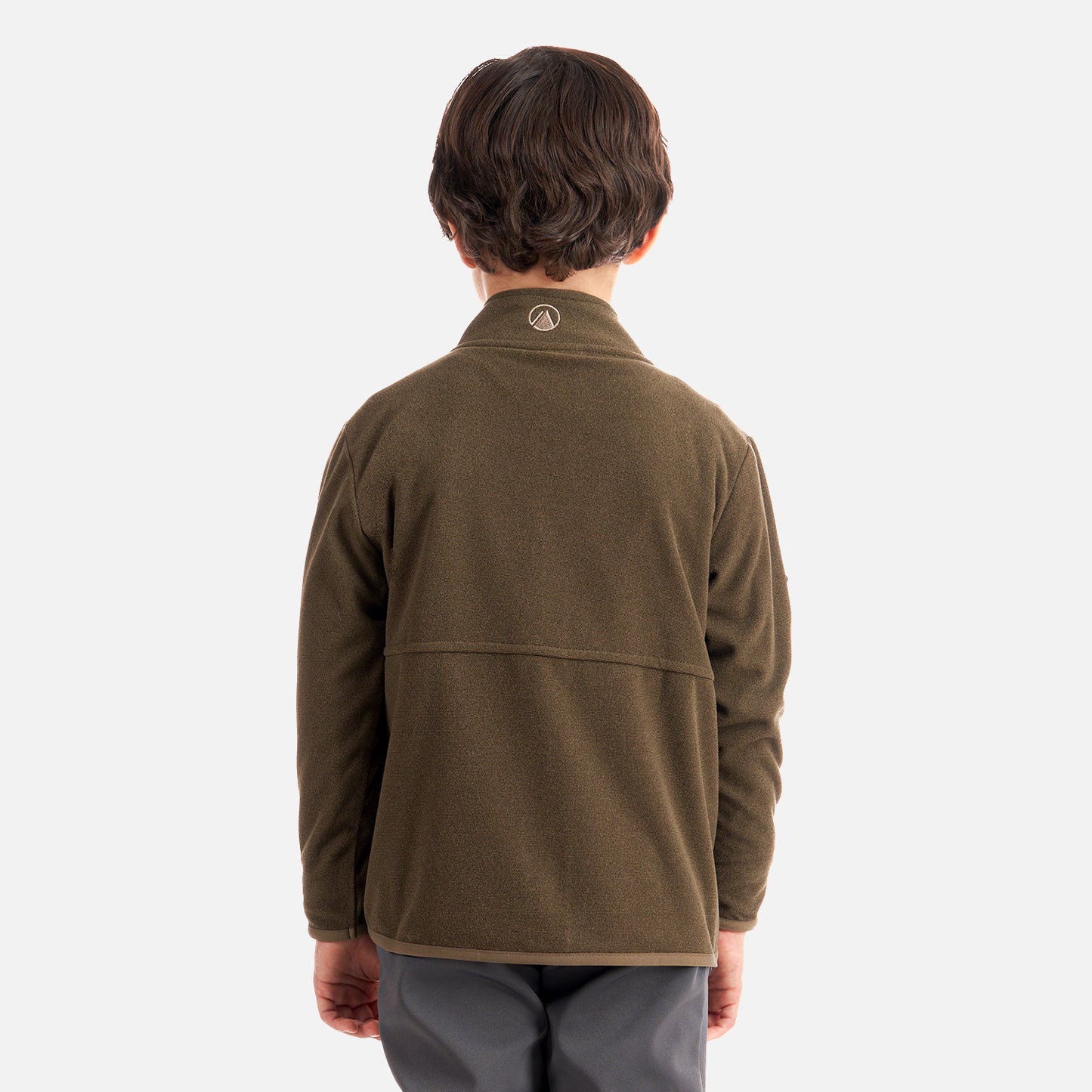 Poleron Niño Stripes Nano-F Full Zip Café Pardo Lippi