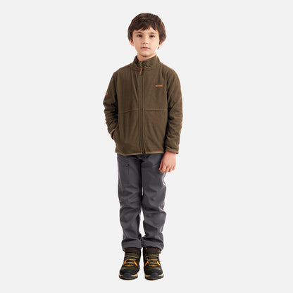 Poleron Niño Stripes Nano-F Full Zip Café Pardo Lippi