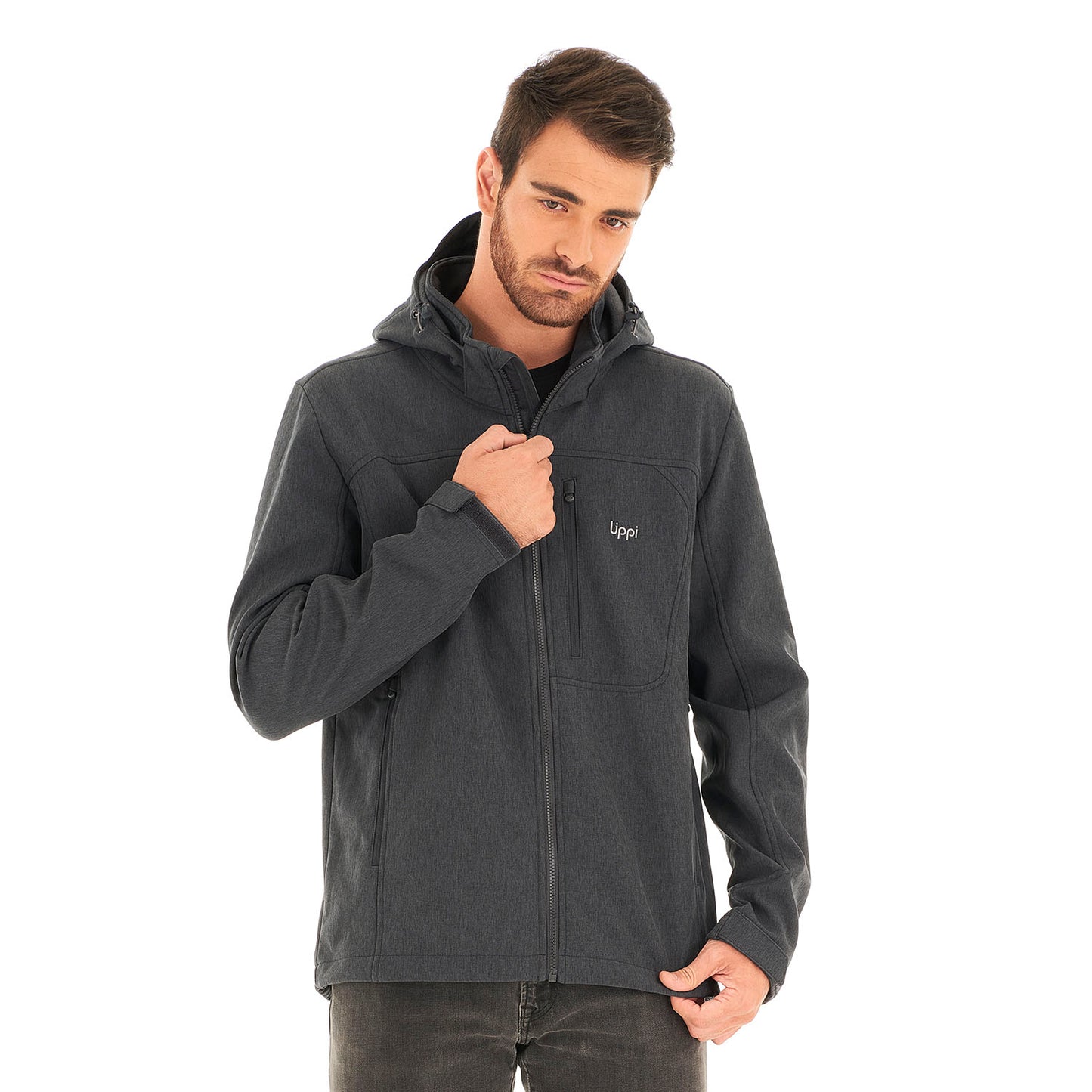 Chaqueta Hombre Macaya Softshell Hoody Jacket Melange Grafito Lippi