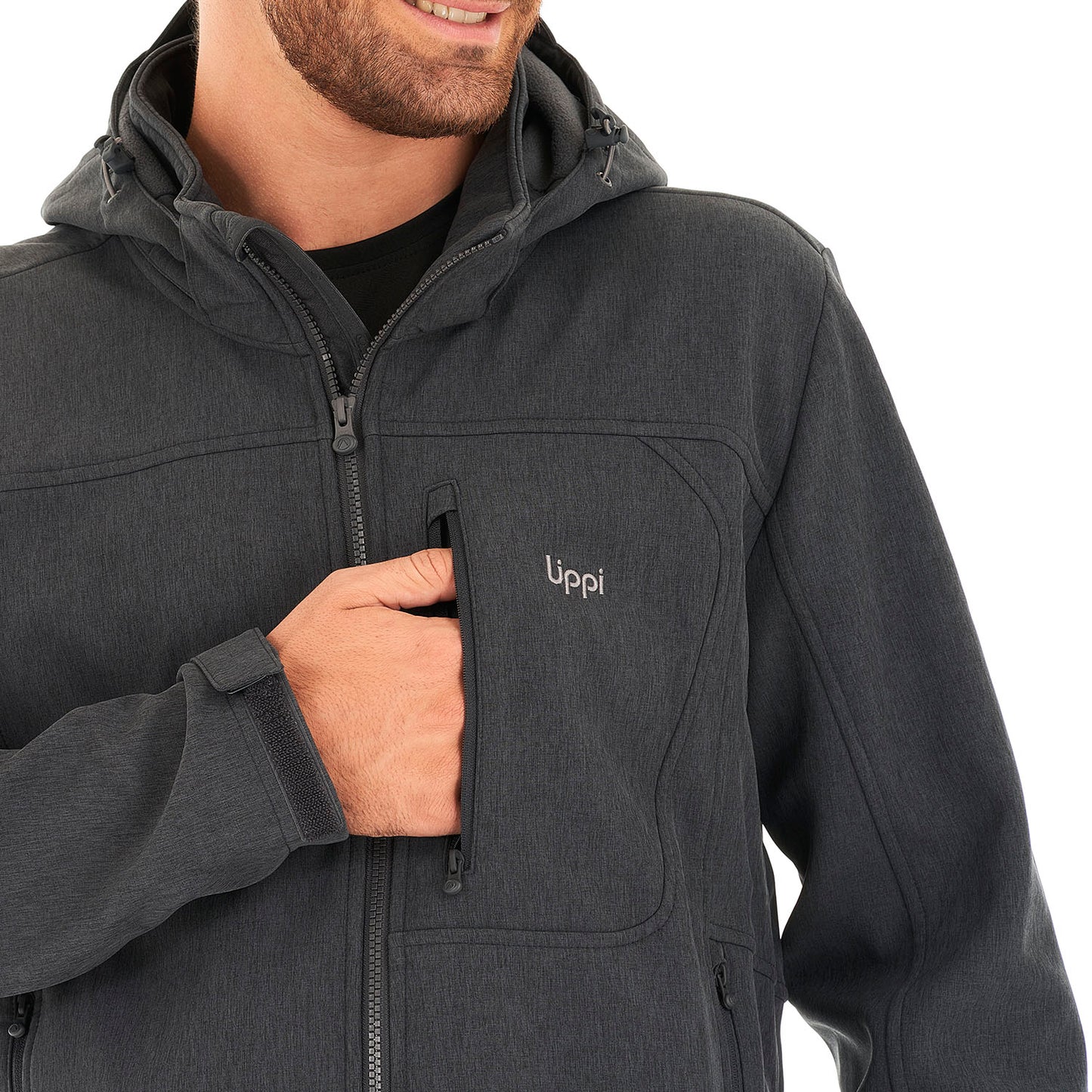 Chaqueta Hombre Macaya Softshell Hoody Jacket Melange Grafito Lippi