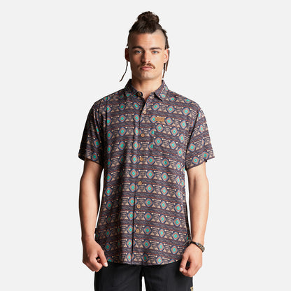 Camisa Hombre Aflora Full Print Café Pardo Haka Honu