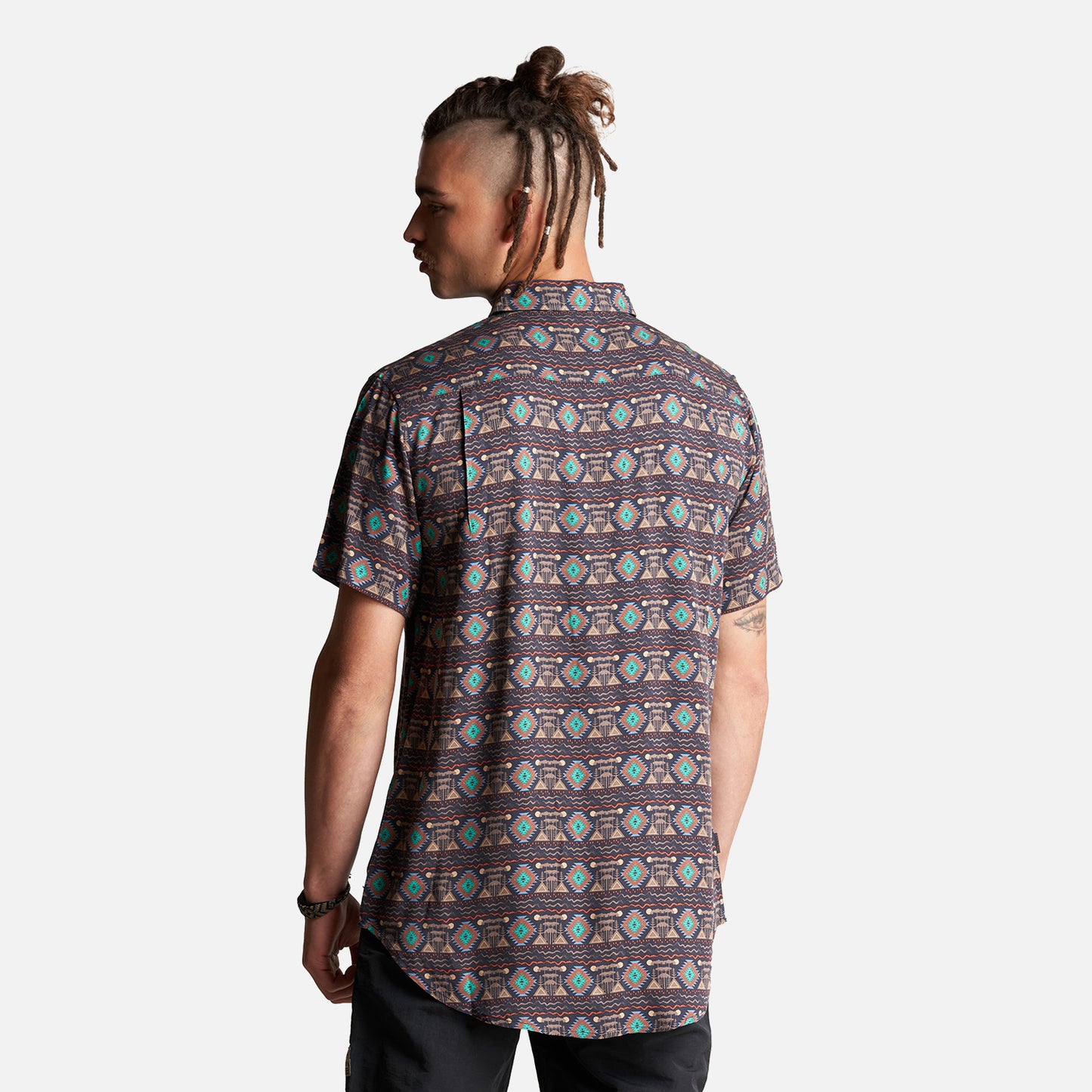 Camisa Hombre Aflora Full Print Café Pardo Haka Honu