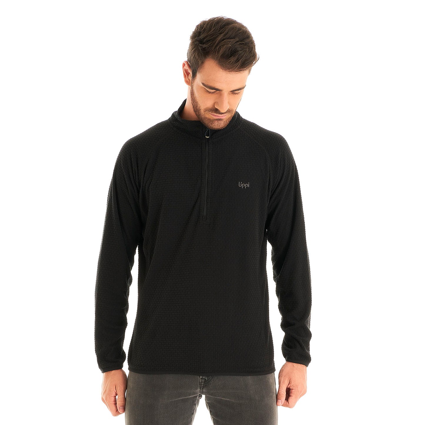 Poleron Hombre Jacaranda Nano-F 14 Zip Negro Lippi