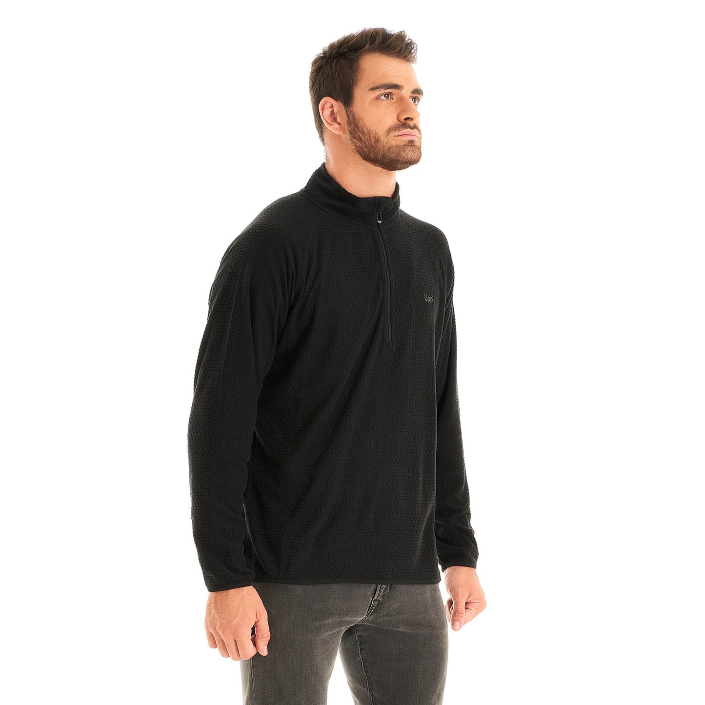 Poleron Hombre Jacaranda Nano-F 14 Zip Negro Lippi