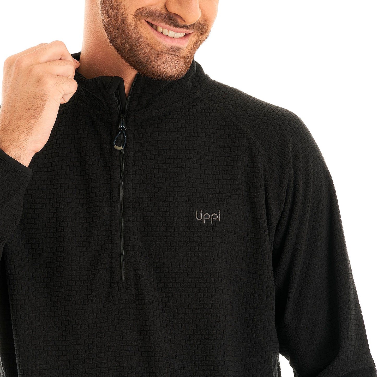 Poleron Hombre Jacaranda Nano-F 14 Zip Negro Lippi