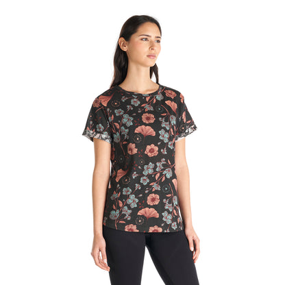 Polera Mujer Flora Negro Haka Honu