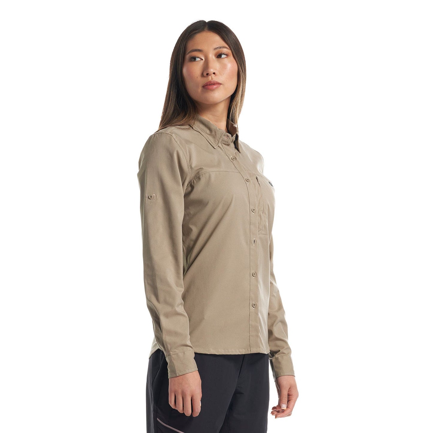 Camisa Mujer Rosselot Long Sleeve Q-Dry Shirt Beige Lippi