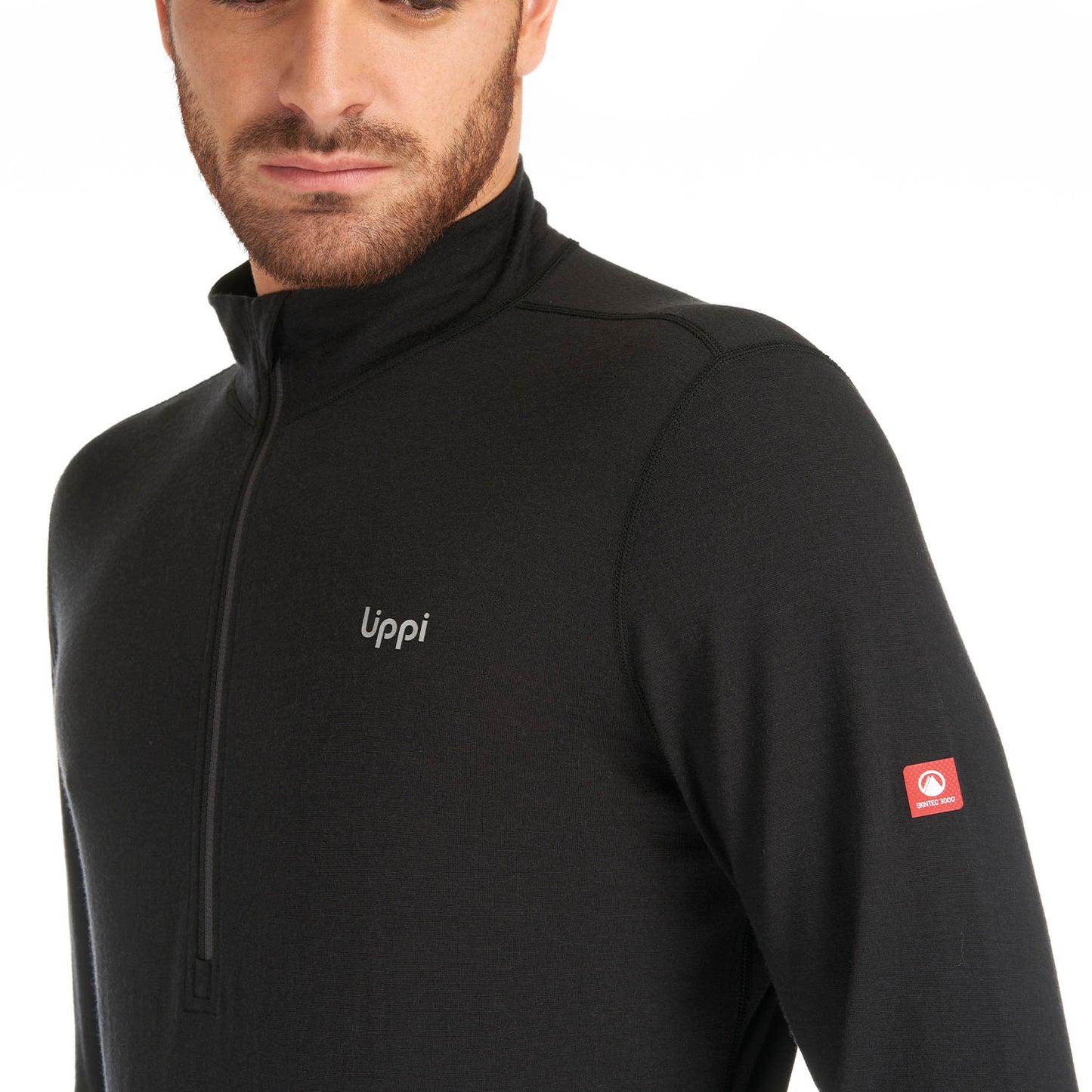 Primera Capa Hombre Skintec 3000 1/4 Zip Negro Lippi