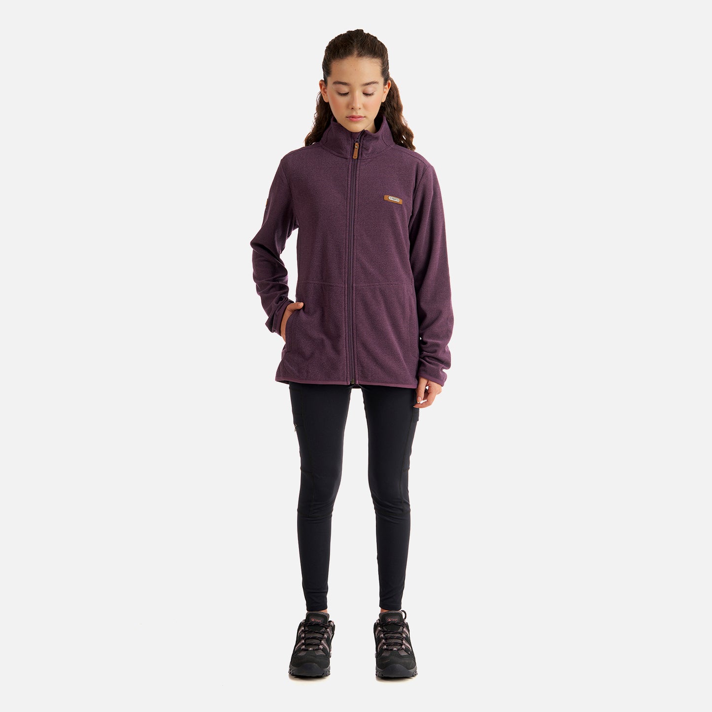 Poleron Teen Girl Stripes Nano-F Full Zip Malva Lippi