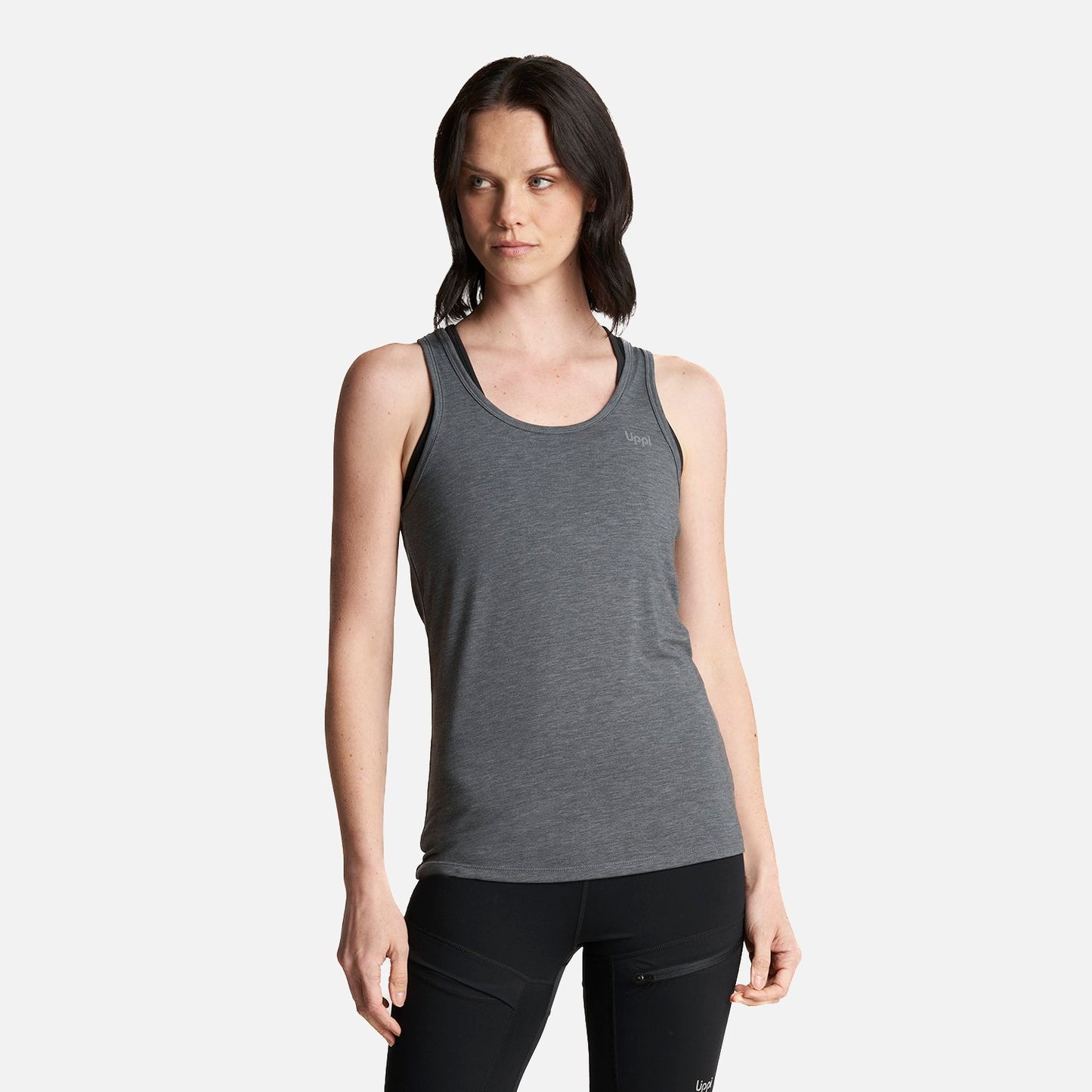 Polera Mujer Summit UV-Stop Tank Gris Medio Lippi