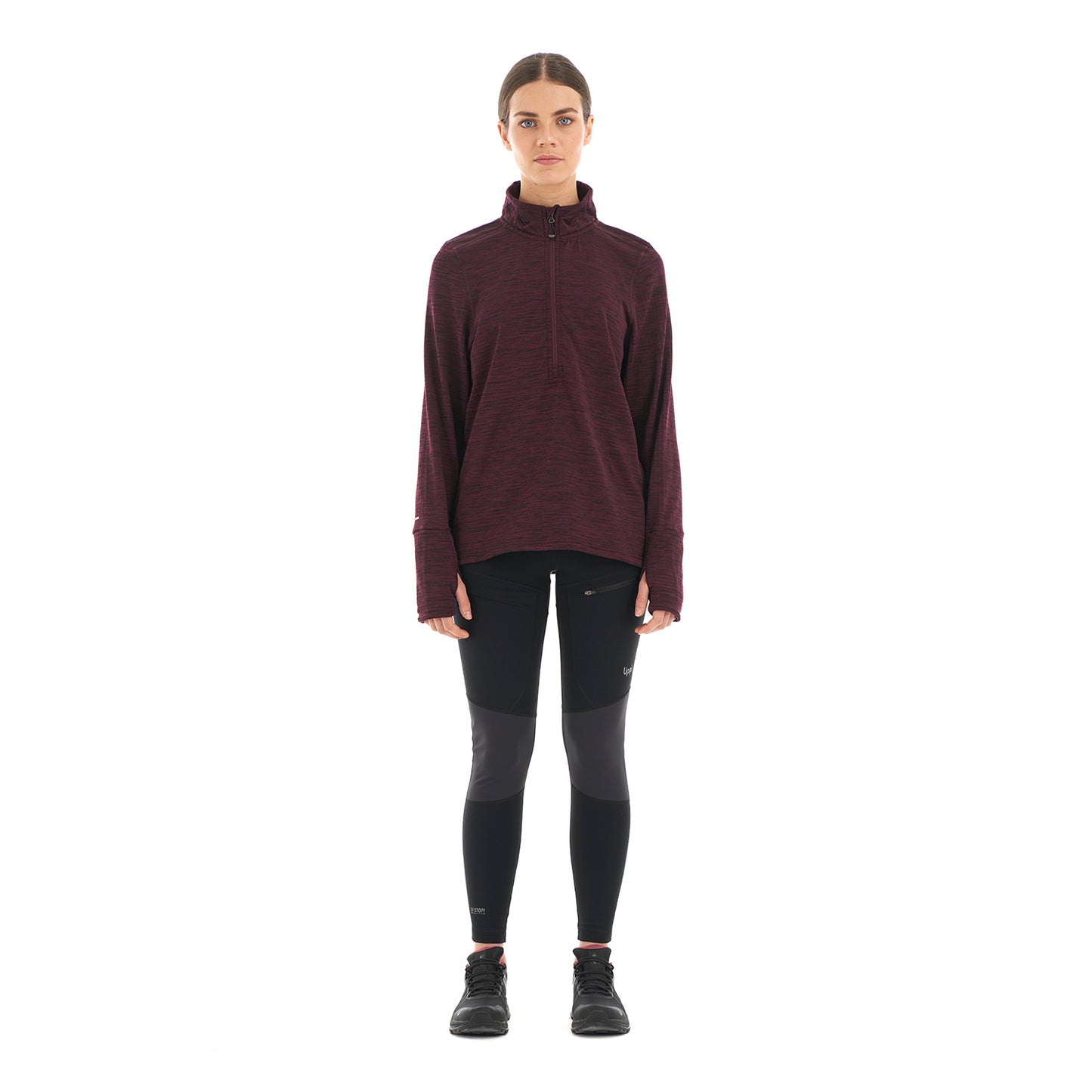 Poleron Mujer Just Move Nano-F 14 Zip Vino Lippi