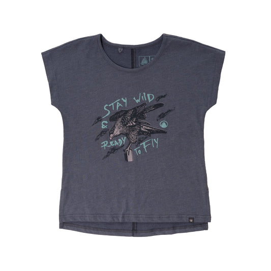 Polera Teen Girl Wild UV-Stop T-Shirt Melange Azul Noche Lippi