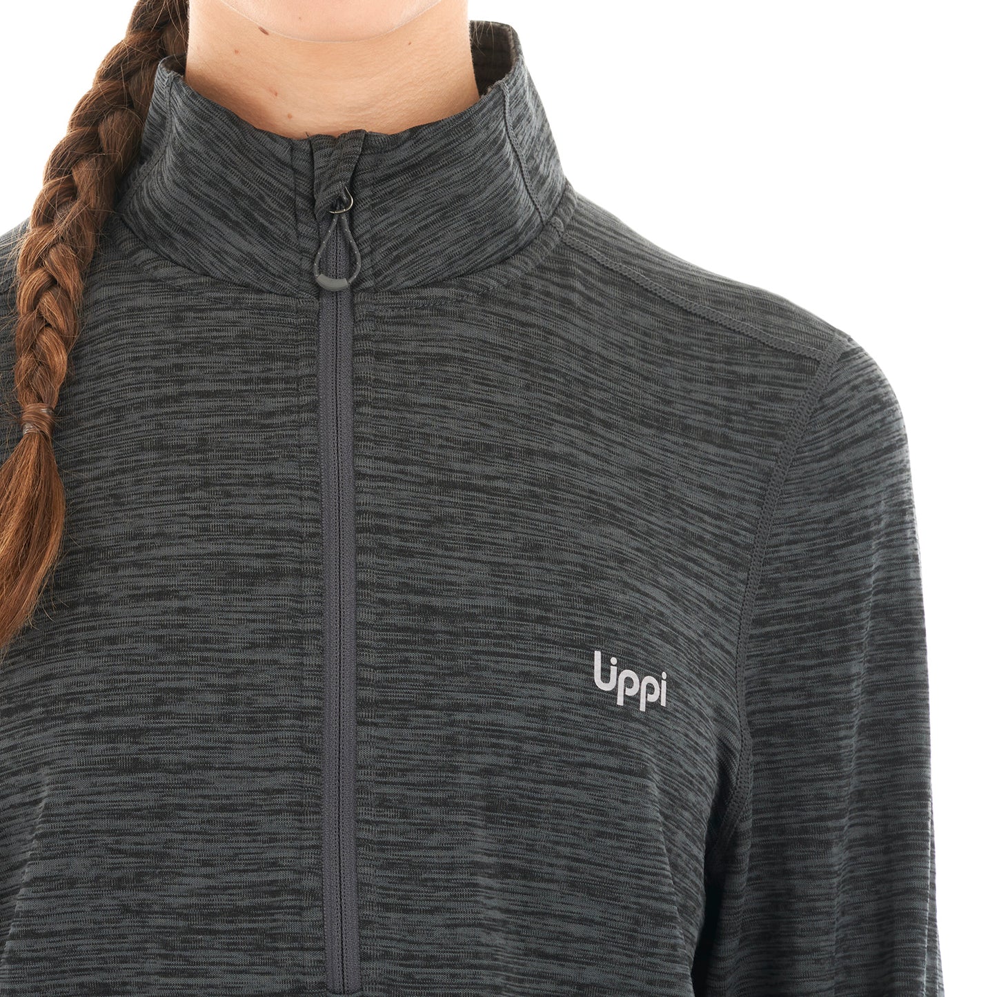 Poleron Mujer Just Move Nano-F 14 Zip Grafito Lippi