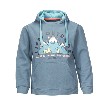 Poleron Niña Insigne Hoody Sweatshirt Azul Grisaceo Lippi