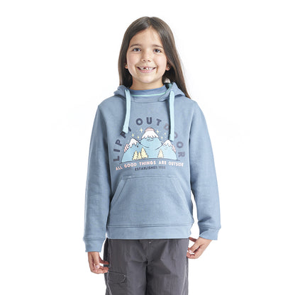 Poleron Niña Insigne Hoody Sweatshirt Azul Grisaceo Lippi