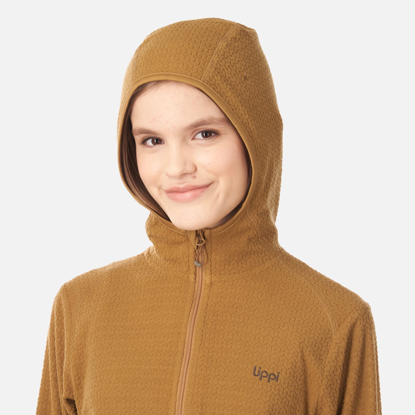 Poleron Teen Girl Mild Nano-F 14 Zip Hoody Café Pardo Lippi