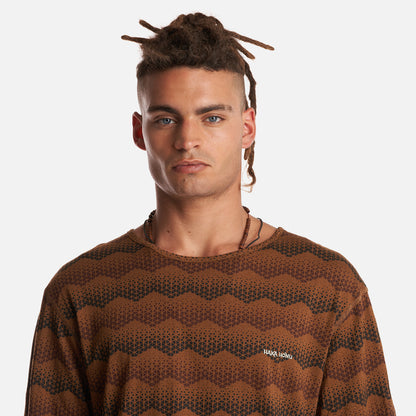 Polera Hombre Bi-Curioso Print Mostaza Haka Honu