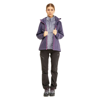 Chaqueta Mujer Tres Cruces Fusion-3 Hoody Jacket Indigo Azul Lavanda Lippi