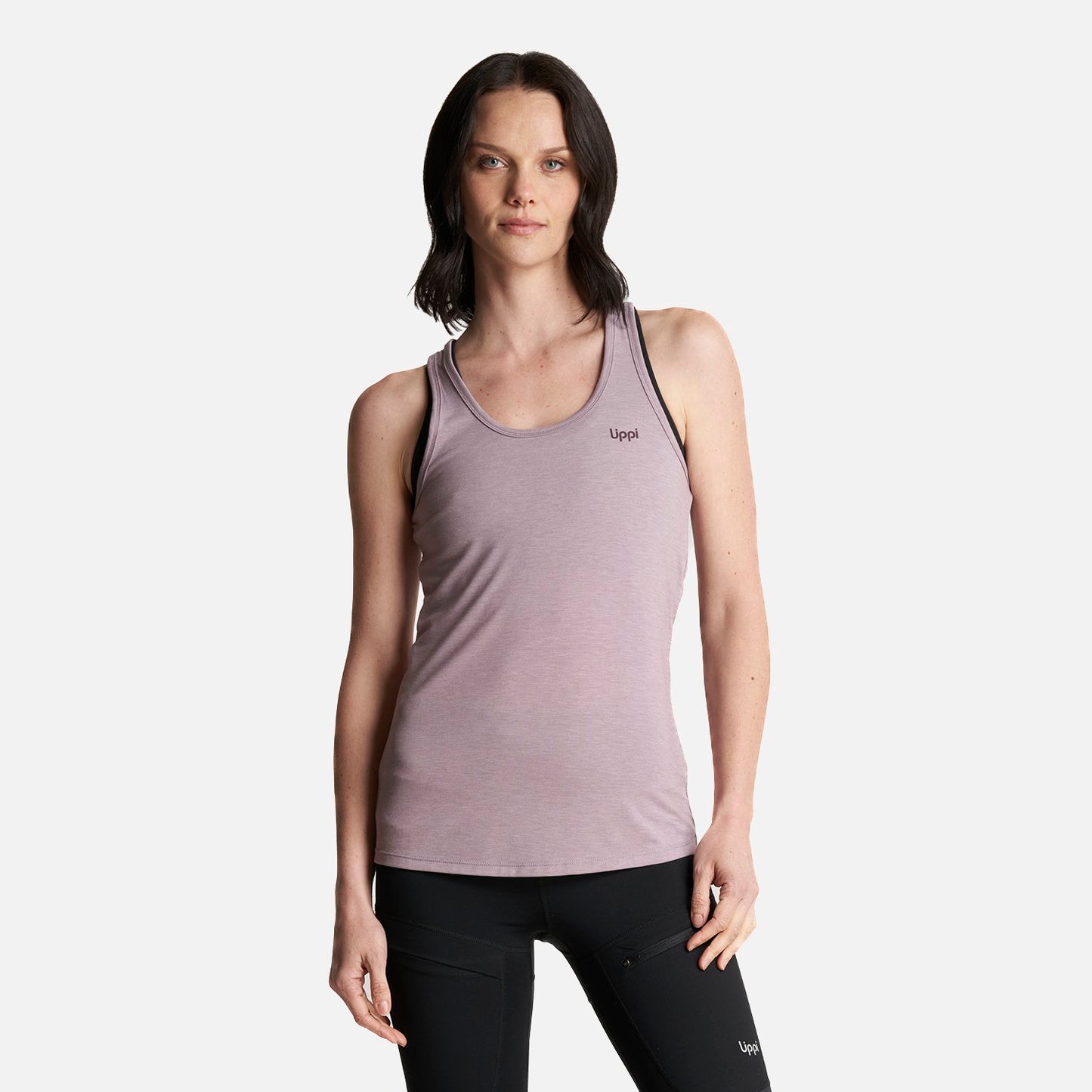 Polera Mujer Summit UV-Stop Tank Melange Malva Lippi