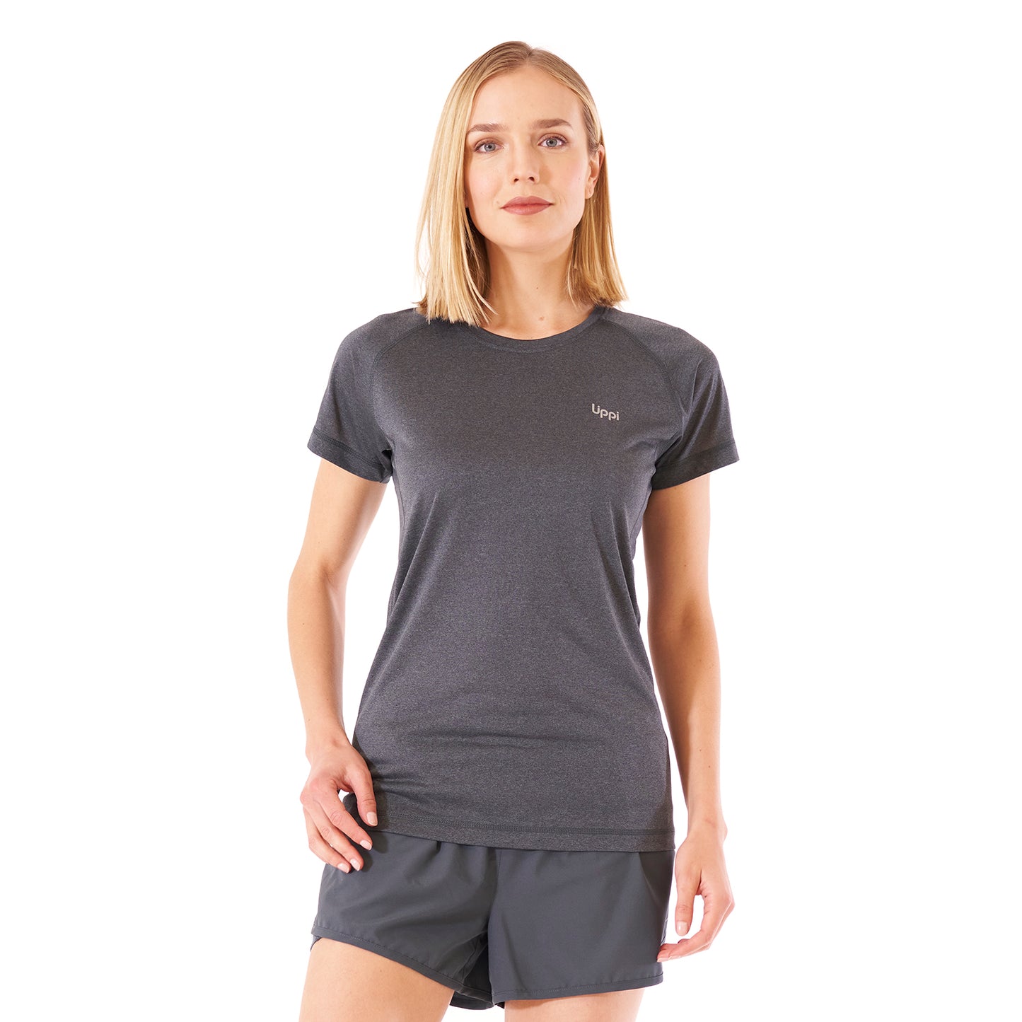 Polera Mujer Core Q-Dry T-Shirt Melange Grafito Lippi