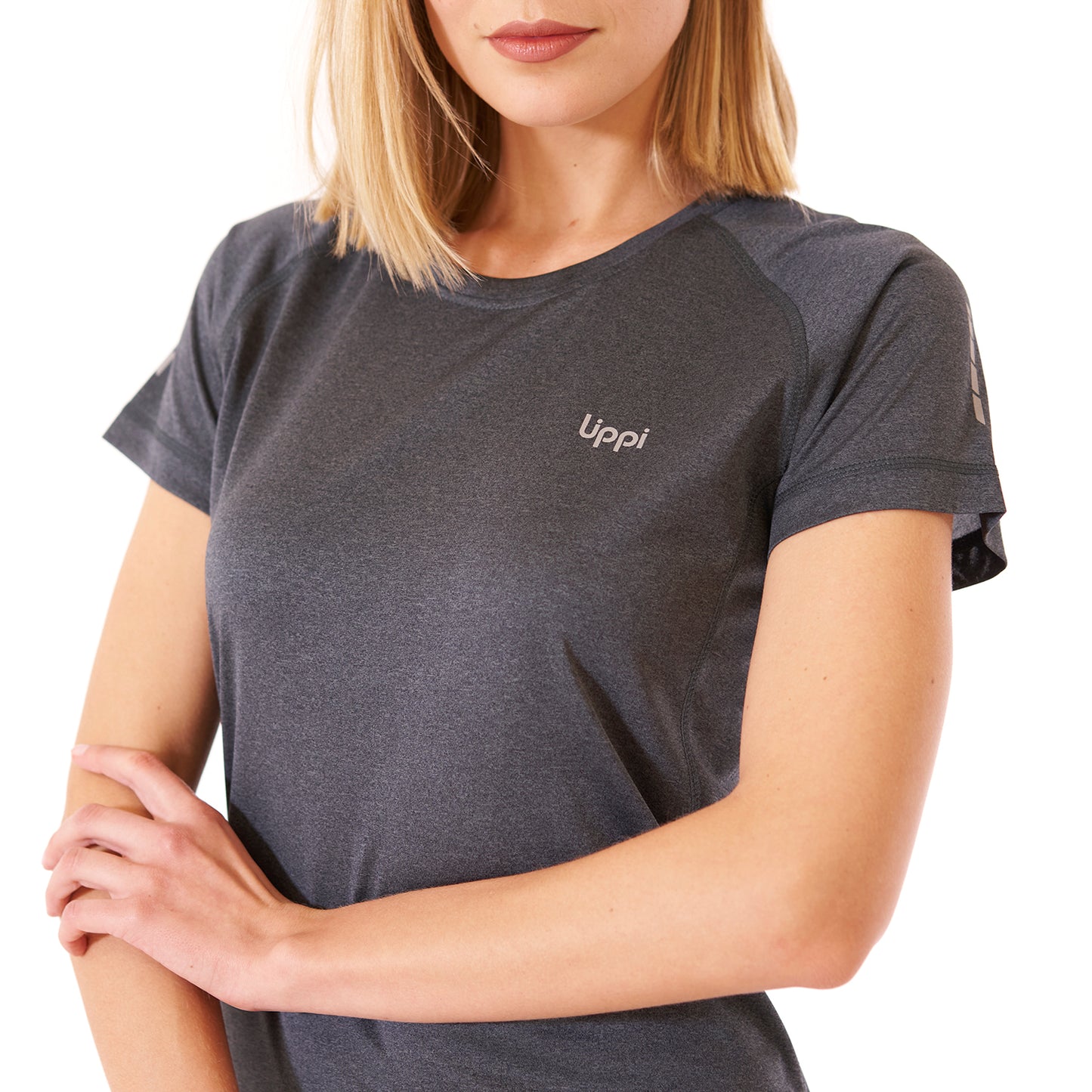 Polera Mujer Core Q-Dry T-Shirt Melange Grafito Lippi