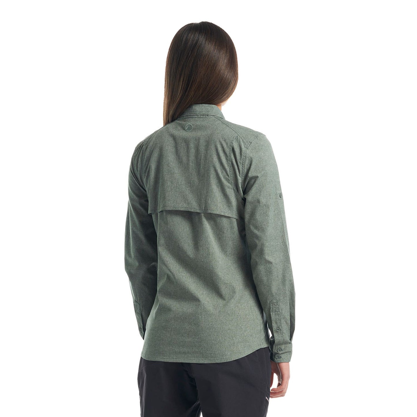 Camisa Mujer Rosselot Long Sleeve Q-Dry Shirt Verde Grisaceo Lippi