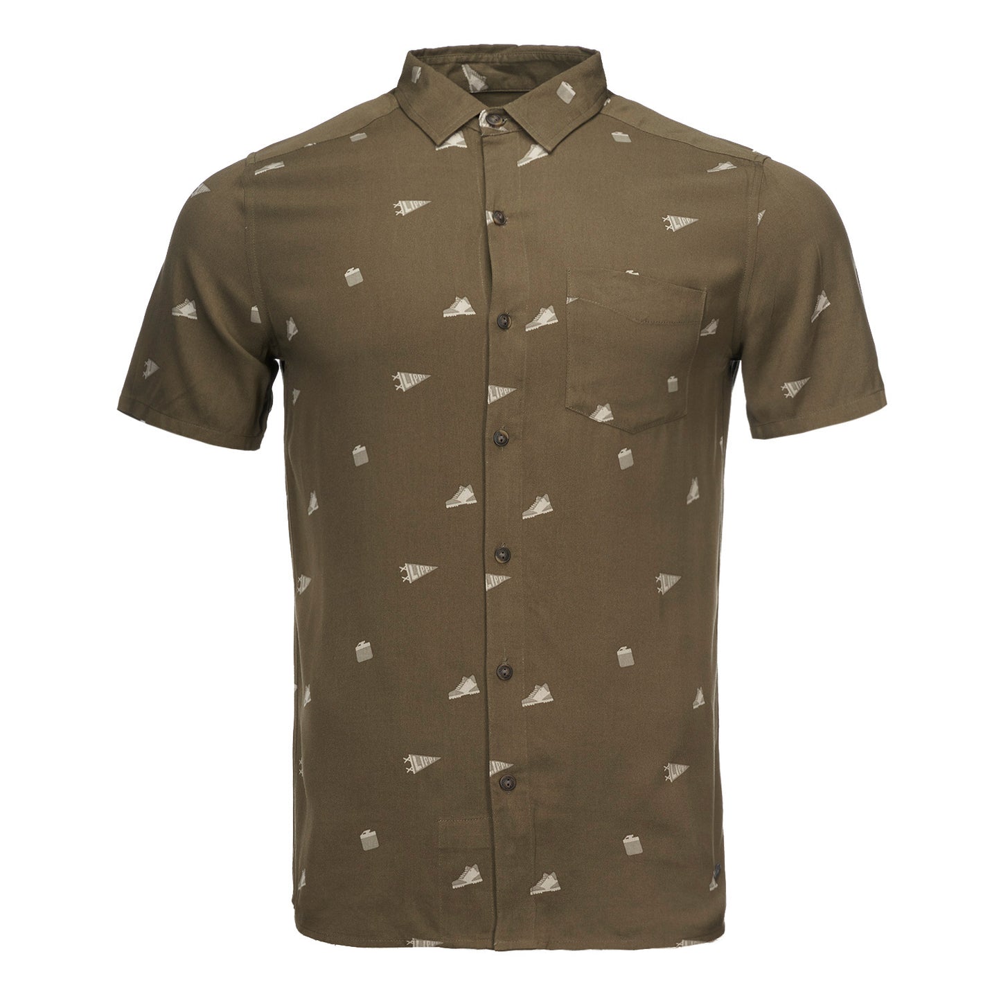 Camisa Hombre Camp Short Sleeve Shirt Print Verde Militar Lippi