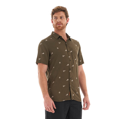 Camisa Hombre Camp Short Sleeve Shirt Print Verde Militar Lippi