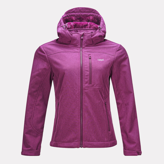 Chaqueta Mujer Macaya Softshell Hoody Jacket Melange Purpura Lippi