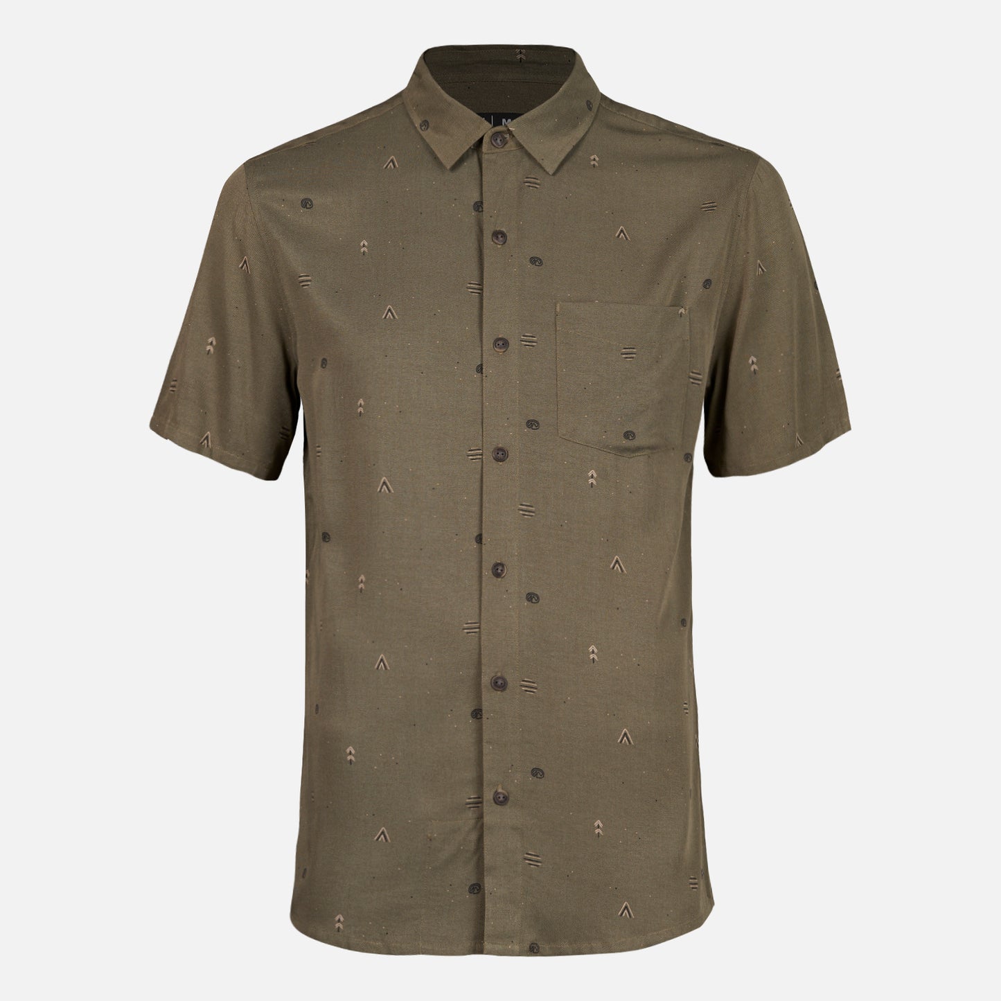 Camisa Hombre Camp Short Sleeve Shirt Print Verde Militar Lippi