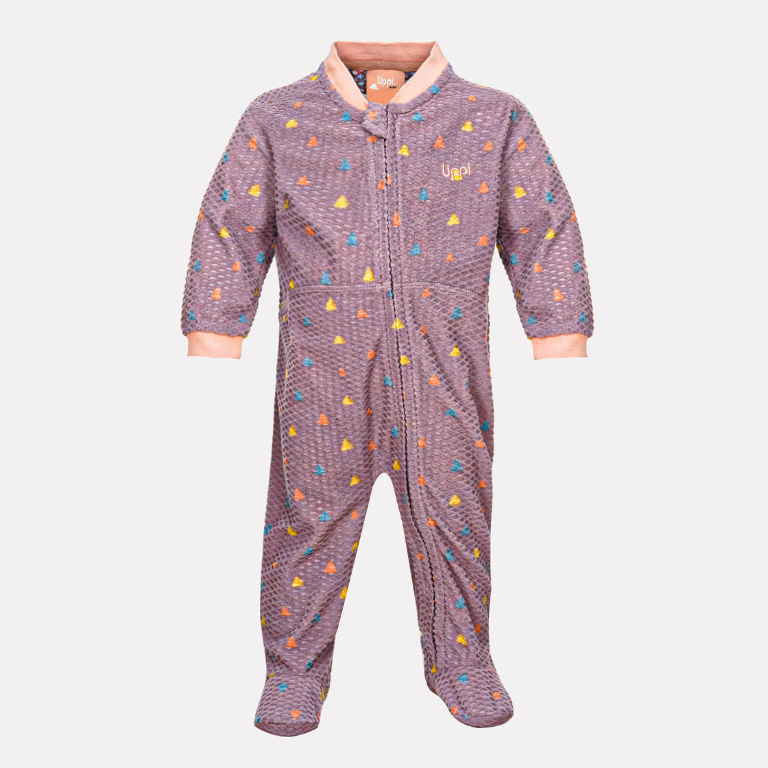 Enterito Baby Girl Saltamontes Nano-F Full Zip Onesie Print Malva Lippi