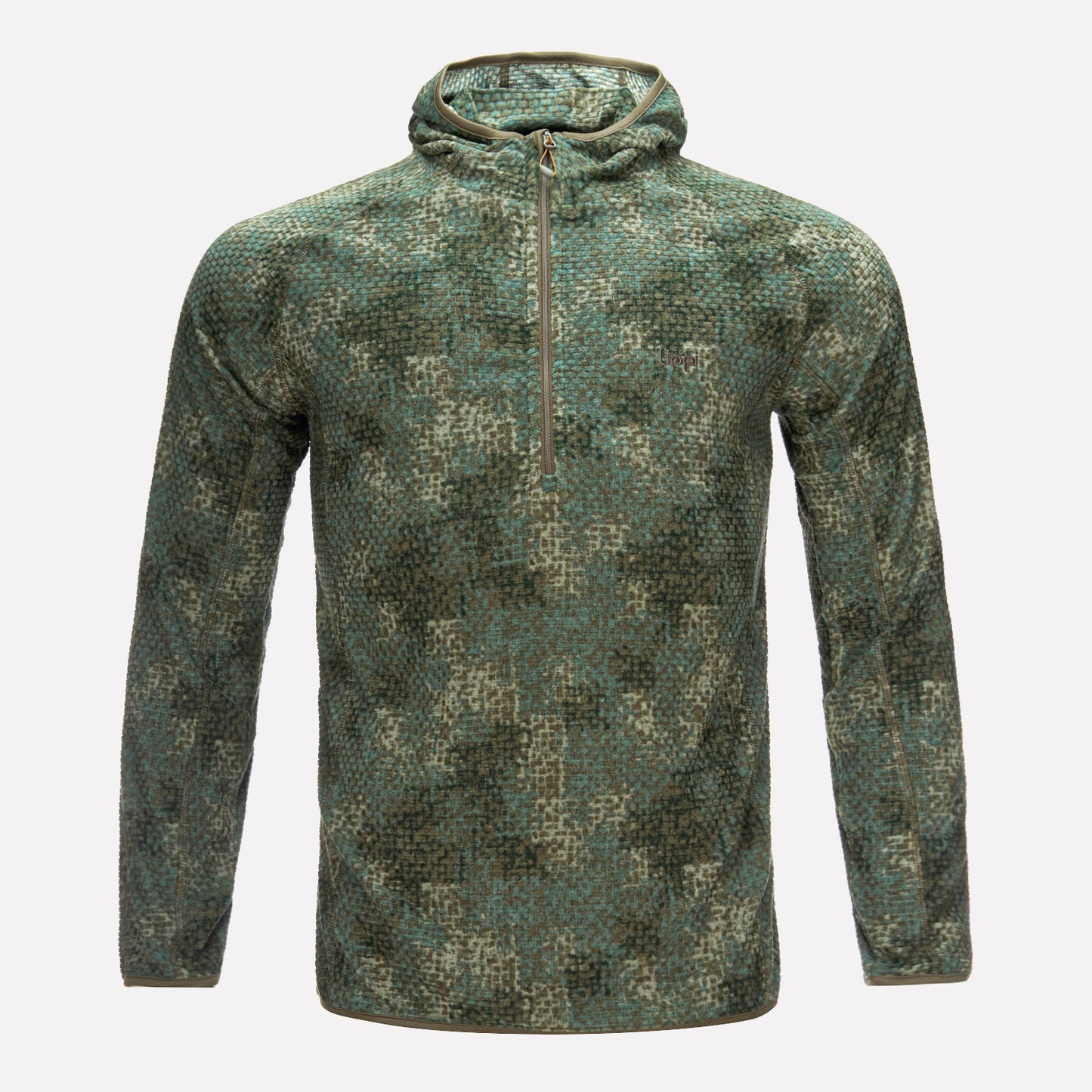 Poleron Hombre Jacaranda Nano-F 14 Zip Hoody Print Verde Musgo Lippi