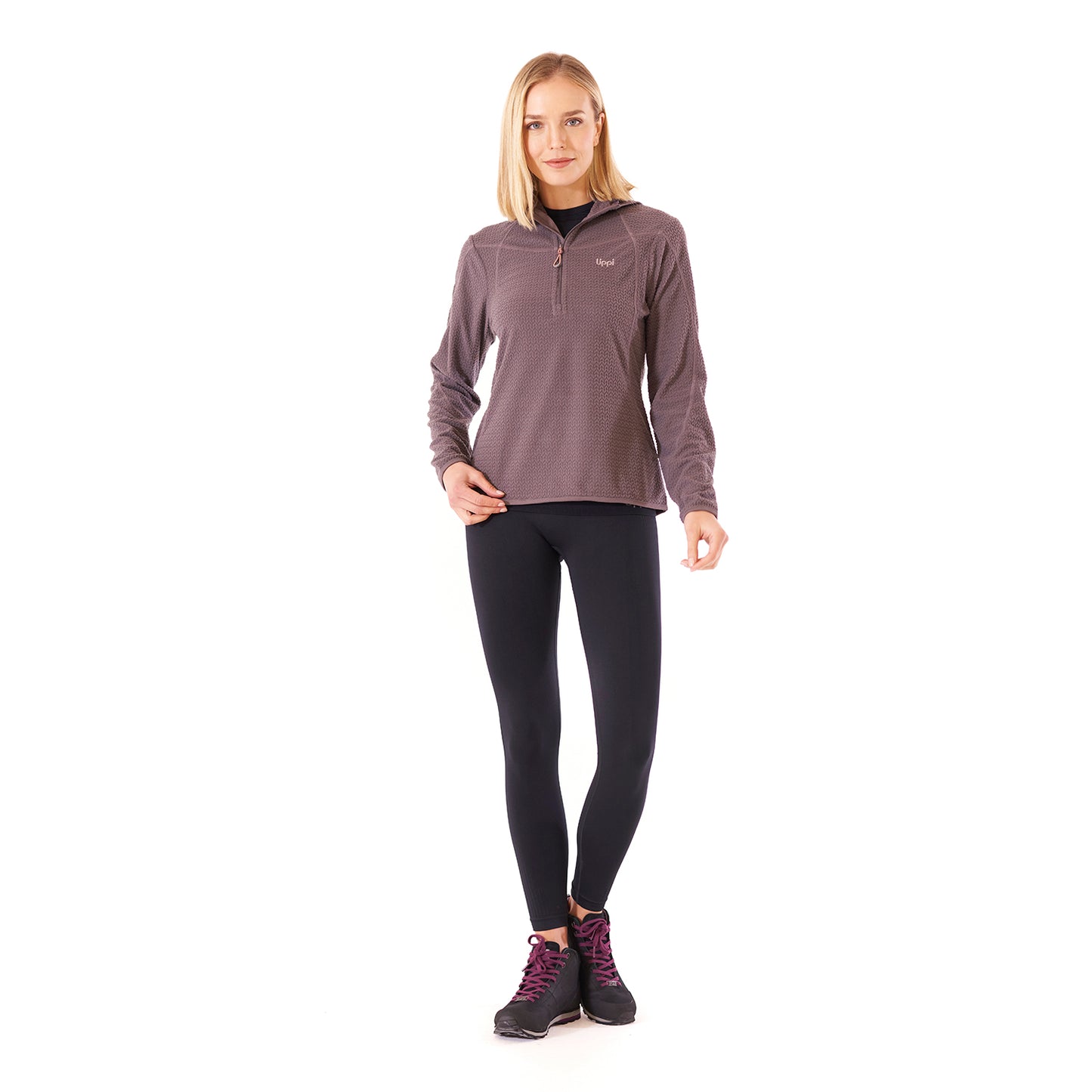 Poleron Mujer Jacaranda Nano-F 14 Zip Hoody Malva Lippi