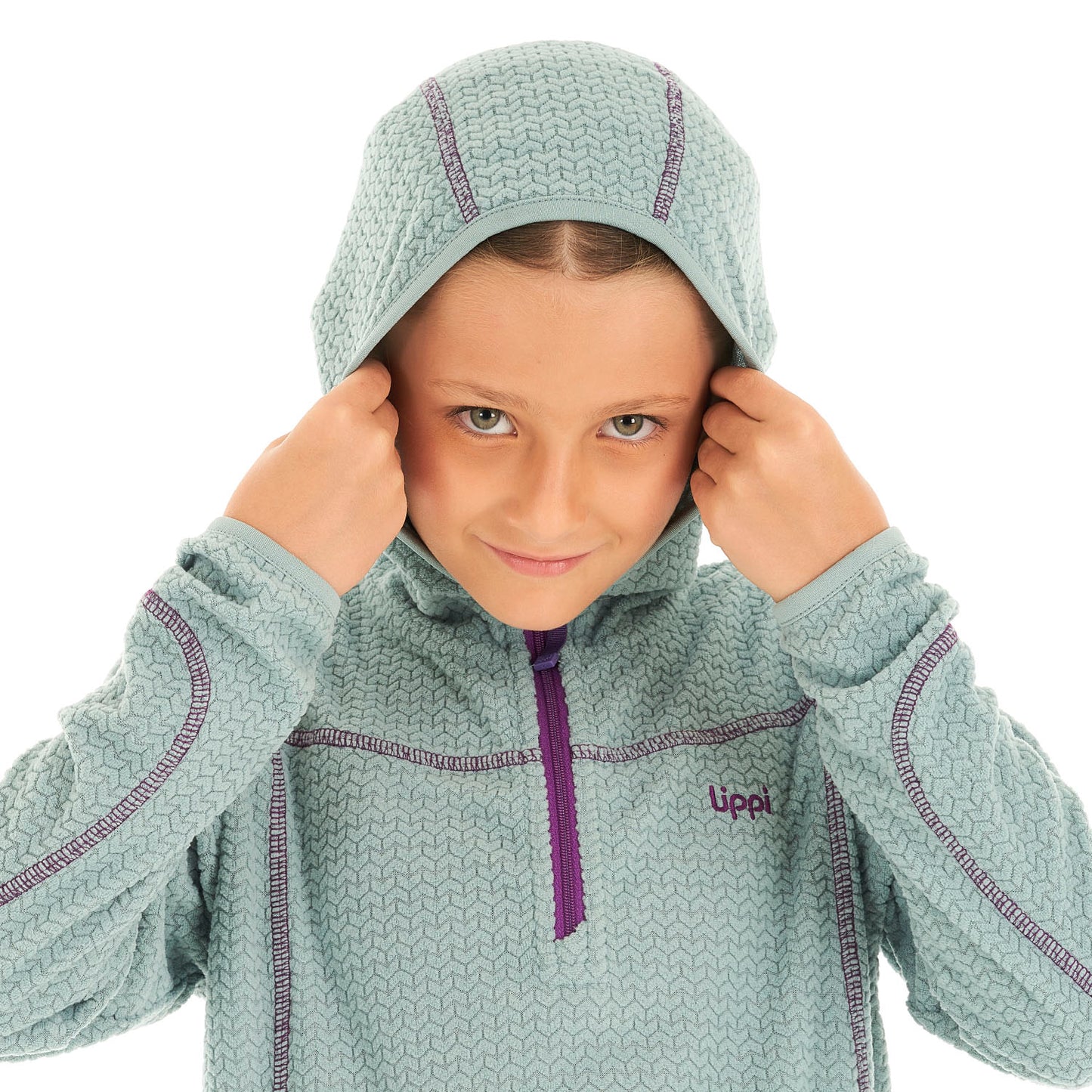 Poleron Niña Saltamontes Nano-F 14 Zip Hoody Jade Lippi